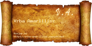 Vrba Amarillisz névjegykártya